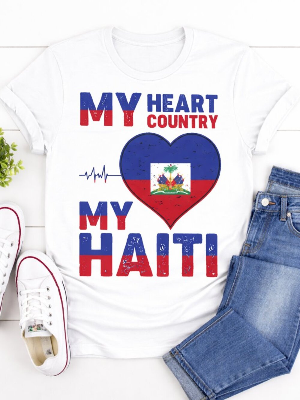My Heart Country Haiti Tee Haitian Flag Day